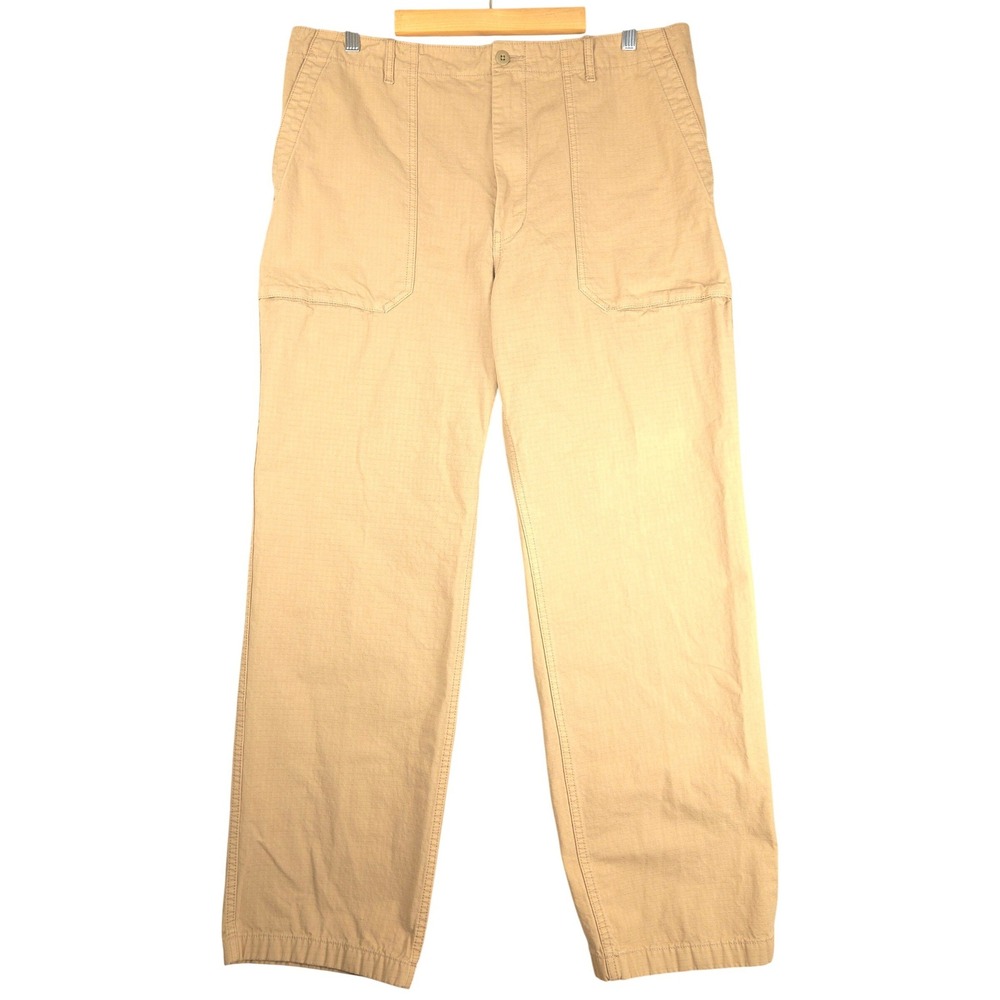 Best Made Co Mens Ripstop‎ Fatigue Pants Tan Khaki Cotton Utility Trousers 38x30